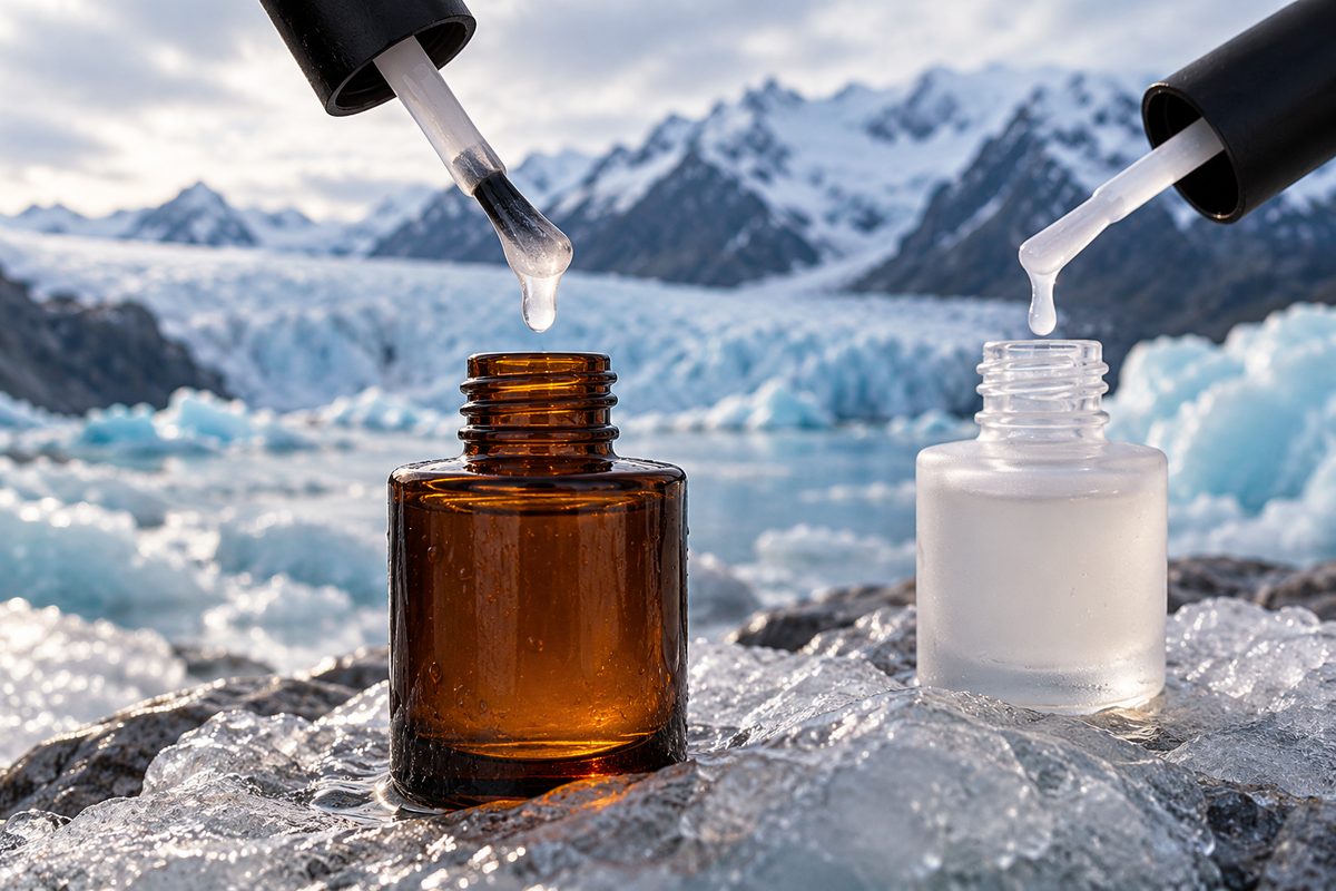 Rubber and fiber base coat bottles showing formula viscosity and bristle suspension.