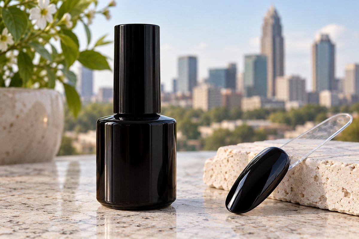 Glass Shield No-Wipe Top Coat 15 ml bottle with glossy test tip.